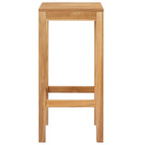 Bar Stool 2 pcs Natural Solid Teak Wood 42030009