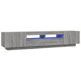 2 Piece TV Cabinet Set with LED Lights Grey Sonoma Engineered Wood 3120171