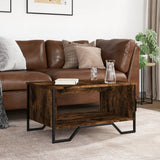 Coffee Table Smoked Oak 75x51x40 cm Engineered Wood 848486