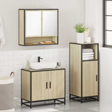 3 Piece Bathroom Furniture Set Sonoma Oak Engineered Wood 3300976