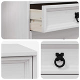 Rolling Cabinet with Drawers & Folding Top CORONA White 42040540