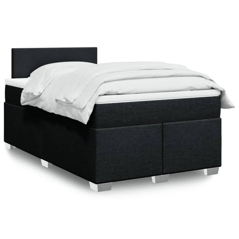 ZNTS Box Spring Bed with Mattress Black 120x200 cm Fabric 3285850