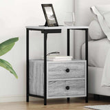 Bedside Cabinet with Drawer 2 pcs Grey Sonoma 40 x 31 x 60 cm 859447