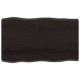 Table Top Dark Brown 100x60x cm Treated Solid Wood Live Edge 364020