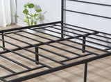 King Metal Bed Frame Solid Bedstead Base with Headboard and Footboard, Metal Slat Support and T3398P378738
