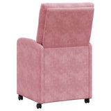 Dining Chairs with Wheels 2 pcs Pink 58 x 67 x 97 cm Velvet 42017869