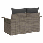 Garden Sofa with Cushion Grey 141 x 62 x 69cm Poly Rattan 42006694