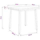 80 x 80 x 75 cm Solid Acacia Wood Natural and White Square 937618