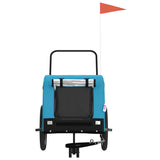 Pet Bike Trailer Blue and Black Oxford Fabric and Iron 94030