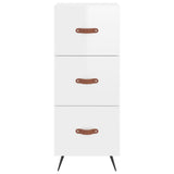 Highboard High Gloss White 34.5x34x180 cm Engineered Wood 3200171