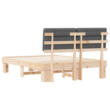 Bed Frame with Upholstered Headboard Dark Grey 135 x 190 cm 877360
