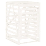 Double Wheelie Bin Storage White Solid Wood Pine 3157686