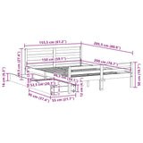 Bed Frame without Mattress 150x200 cm King Size Solid Wood Pine 3301612