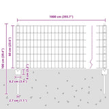 Welded Wire Fence 10 x 0.6 m PVC-Coated Steel Green 3335981