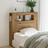 LED Headboard Artisan Oak 100x18.5x103.5 cm Engineered Wood 857683