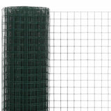 143629 Chicken Wire Fence Steel with PVC Coating 10x1,5 m Green