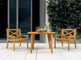 Dining Chair Set of 2 Brown Solid Acacia Wood with an Oil Finish 310305