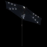 Garden Parasol with LEDs and Steel Pole Black 225x225x212cm 4005072