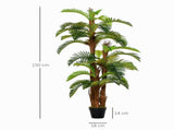 Artificial Plant Tropical Palm in Pot, Fake Plants for Home Indoor Outdoor Decor, 150cm, Green T3398P344700