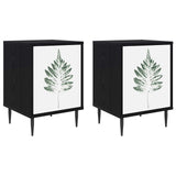 Bedside Cabinet HANAU 2 pcs Black Oak 36 x 33 x 51 cm 8007262