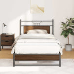 Bed Frame without Mattress Brown Oak 100x190 cm Engineered Wood 4107010