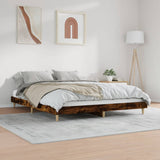Bed Frame without Mattress Smoked Oak 140x200 cm Engineered Wood 832042