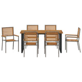 Garden Dining Set 7 pcs Grey Solid Acacia Wood 3365461