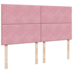 ZNTS Ottoman Bed with Mattresses Pink 180x200cm Velvet 3313420