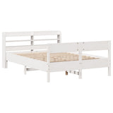 Bed Frame without Mattress White 140x200 cm Solid Wood Pine 3306928