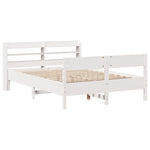 Bed Frame without Mattress White 135x190 cm Double Solid Wood Pine 3306943