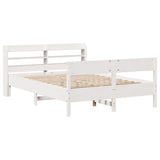 Bed Frame without Mattress White 135x190 cm Double Solid Wood Pine 3306943