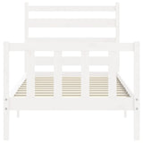 Bed Frame without Mattress White 100x200 cm Solid Wood Pine 3192027