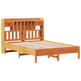Bookcase Bed without Mattress Wax Brown 140x200 cm Solid Wood Pine 3322911