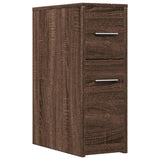 Narrow Bathroom Cupboard with Wheels Brown Oak Engineered Wood 855283