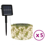 Solar Fairy Lights 5 pcs 5x200 LED Warm White Indoor Outdoor 328951