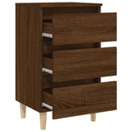 ZNTS Bed Cabinet with Solid Wood Legs Brown Oak 40x35x69 cm 813138