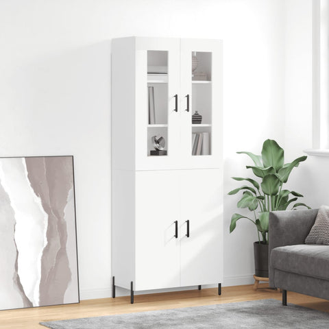 Highboard White 69.5x34x180 cm Engineered Wood 3198217