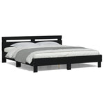 ZNTS Bed Frame with LED without Mattress Black 180x200 cm Super King 3207526