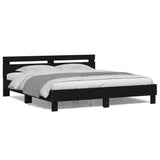 Bed Frame Black Engineered wood, Plywood Super King Bed Frame 3207526
