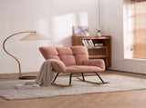 Mid Century Modern Teddy Fabric Tufted Upholstered Rocking Chair Padded Seat For Living Room W139760758