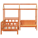 Day Bed Set with Roof without Mattress Wax Brown 80x200 cm 3282248