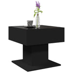 ZNTS Coffee Table with LED Black 50x50x45 cm Engineered Wood 847526