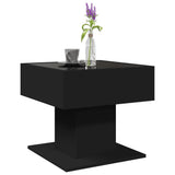 ZNTS Coffee Table with LED Black 50x50x45 cm Engineered Wood 847526