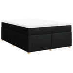 ZNTS Box Spring Bed with Mattress Black 140x200 cm Fabric 3285382