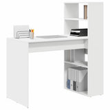 Desk with Shelf White 113 x 54 x 120 cm Engineered Wood 869274