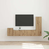 TV Cabinet Set Wall-mounted 4 pcs Artisan Oak Engineered Wood 3409005