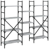 Bookshelf Grey Sonoma 160x28.5x136.5 cm Engineered Wood 838876