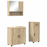 Bathroom Furniture Set 3 pcs Sonoma Oak Engineered wood & Metal 3392955
