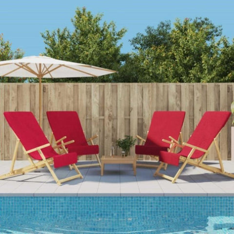 Beach Towels 4 pcs Burgundy 60x135 cm Fabric 400 GSM 3157056