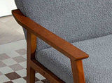 Armchair with Wide Seat, Boucle Accent Chair, Thick Padded Occasional Chair with Solid Wood Frame T3398P329454